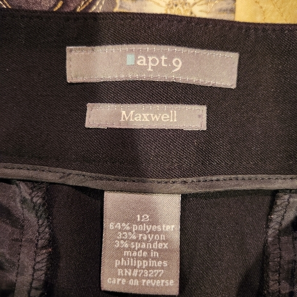 DONATING 3-31 Apt. 9 Maxwell Black Straight Leg Pants faux front & back pockets - Picture 6 of 6
